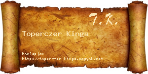 Toperczer Kinga névjegykártya